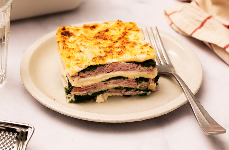 Lasagnes au jambon et épinards