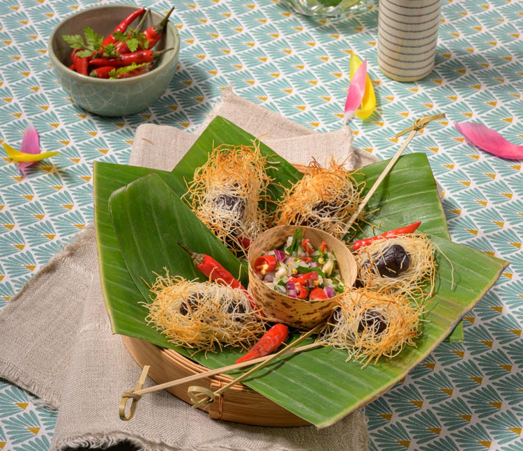 Cocktail créoles croustillantes et sauce "chien" pimentée